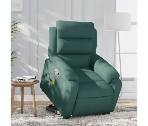 Atsistojantis Masažinis Krėslas, Tamsiai Žalias, Audinys