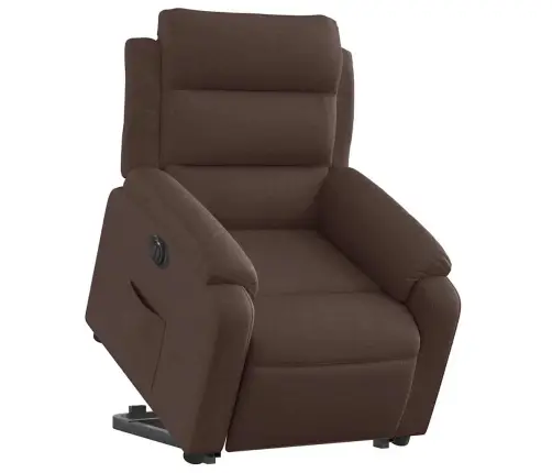 Elektrisks Atpūtas Krēsls, Paceļams/Atgāžams Tumši Brūns Audums Vidaxl