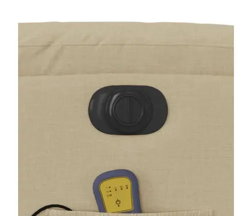 Elektrisks Masāžas Krēsls, Paceļams, Krēmkrāsas Audums Vidaxl