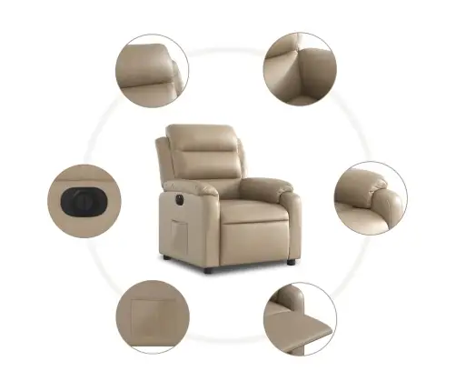 Elektrisks Atpūtas Krēsls, Kapučīno Krāsas Mākslīgā Āda Vidaxl