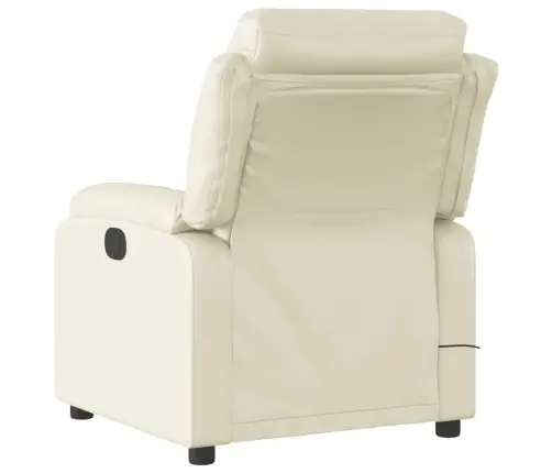 Elektrinis Atlošiamas Masažinis Krėslas, Kreminis, Dirbtinė Oda