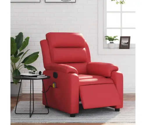 Elektrisks Masāžas Krēsls, Atgāžams, Sarkana Mākslīgā Āda Vidaxl