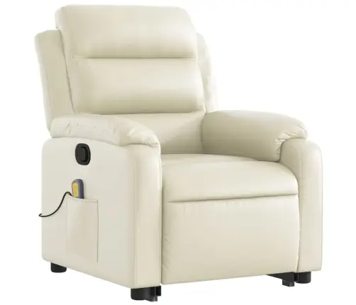 Masāžas Krēsls, Paceļams, Atgāžams, Krēmkrāsas Mākslīgā Āda Vidaxl