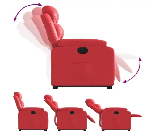 Atpūtas Krēsls, Paceļams, Atgāžams, Sarkana Mākslīgā Āda Vidaxl