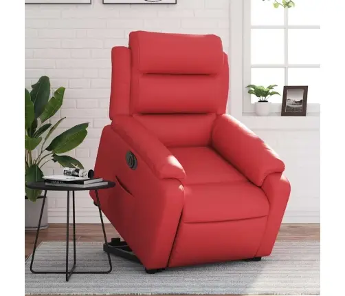 Atpūtas Krēsls, Paceļams, Atgāžams, Sarkana Mākslīgā Āda Vidaxl