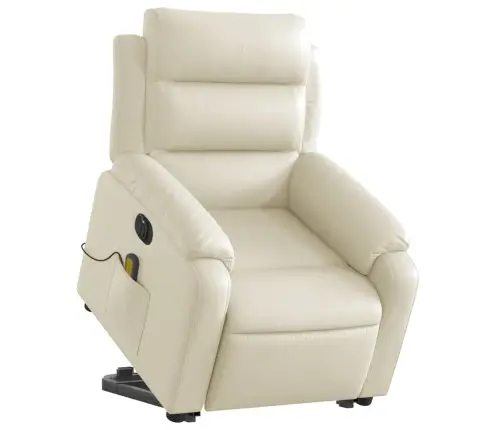Elektrisks Masāžas Krēsls, Paceļams, Krēmkrāsas Mākslīgā Āda Vidaxl