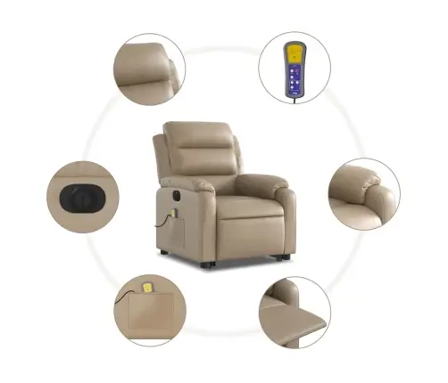 Atsistojantis Masažinis Krėslas, Kapučino, Dirbtinė Oda