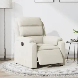 Elektrisks Atpūtas Krēsls, Atgāžams, Krēmkrāsas Samts Vidaxl