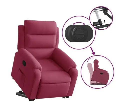 Atpūtas Krēsls, Paceļams, Atgāžams, Vīnsarkans Samts Vidaxl Atpūtas Krēsls, Paceļams, Atgāžams, Vīnsarkans Samts Vidaxl