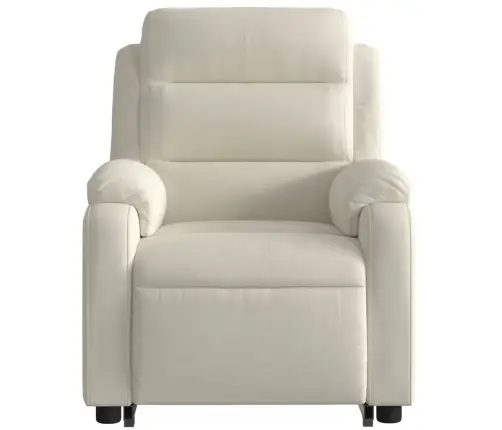 Masāžas Krēsls, Paceļams, Atgāžams, Krēmkrāsas Samts Vidaxl