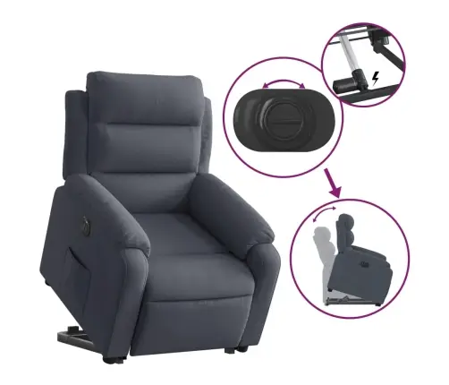 Elektriline Püstitõusmist Toetav Tugitool, Tumehall, Samet