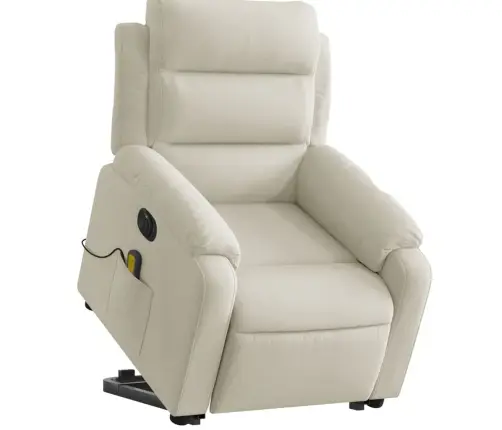 Elektrisks Masāžas Krēsls, Paceļams, Krēmkrāsas Samts Vidaxl Elektrisks Masāžas Krēsls, Paceļams, Krēmkrāsas Samts Vidaxl