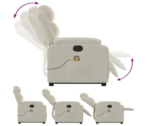 Elektrisks Masāžas Krēsls, Paceļams, Krēmkrāsas Samts Vidaxl Elektrisks Masāžas Krēsls, Paceļams, Krēmkrāsas Samts Vidaxl