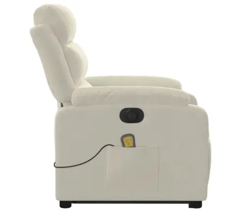 Elektrisks Masāžas Krēsls, Paceļams, Krēmkrāsas Samts Vidaxl Elektrisks Masāžas Krēsls, Paceļams, Krēmkrāsas Samts Vidaxl