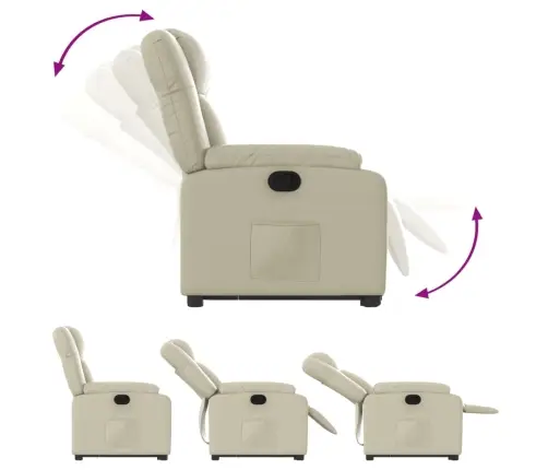 Püsti Tõusmist Toetav Tugitool, Kreemjas, Kunstnahk