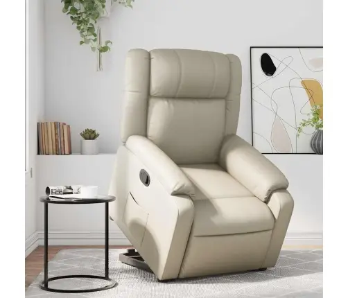 Püsti Tõusmist Toetav Tugitool, Kreemjas, Kunstnahk