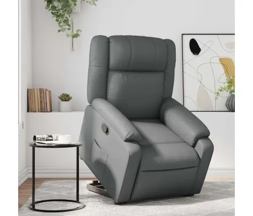 Atpūtas Krēsls, Paceļams, Atgāžams, Pelēka Mākslīgā Āda Vidaxl