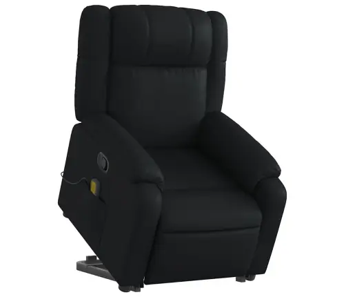 Atsistojantis Masažinis Krėslas, Juodas, Dirbtinė Oda