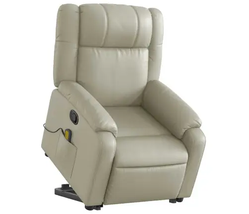 Püstitõusmist Toetav Massaažitool, Kreemjas, Kunstnahk