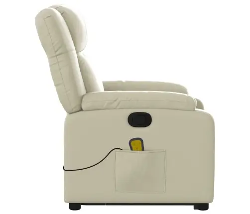 Püstitõusmist Toetav Massaažitool, Kreemjas, Kunstnahk