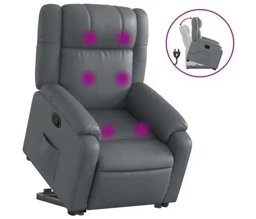 Püstitõusmist Toetav Massaažitool, Hall, Kunstnahk