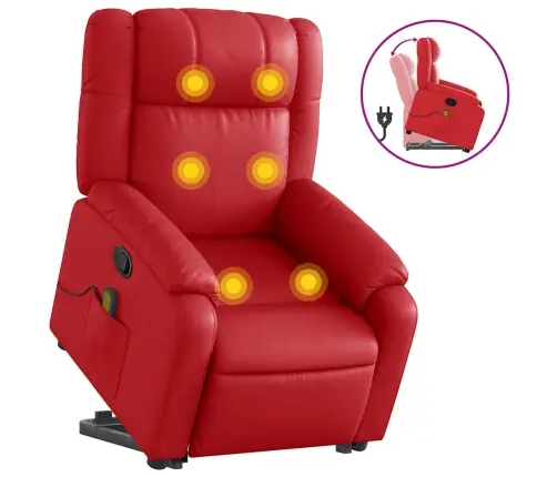 Masāžas Krēsls, Paceļams, Atgāžams, Sarkana Mākslīgā Āda Vidaxl Masāžas Krēsls, Paceļams, Atgāžams, Sarkana Mākslīgā Āda Vidaxl