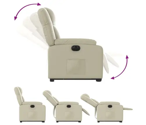 Elektrisks Atpūtas Krēsls, Paceļams, Krēmkrāsas Mākslīgā Āda Vidaxl