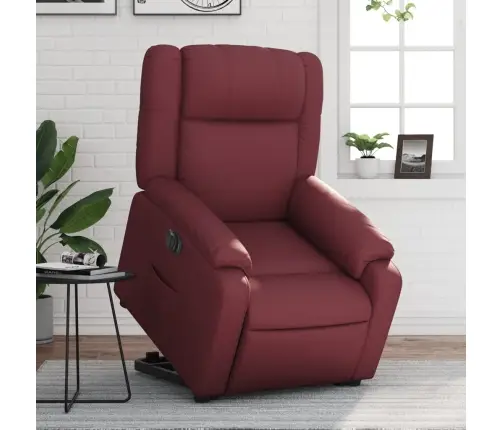 Elektrisks Atpūtas Krēsls, Paceļams, Vīnsarkana Mākslīgā Āda Vidaxl