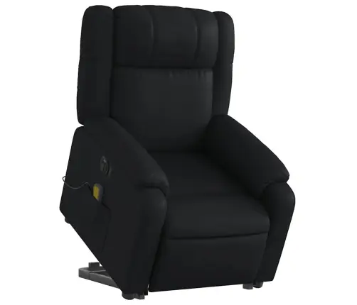 Elektrisks Masāžas Krēsls Paceļams/Atgāžams, Melna Mākslīgā Āda Vidaxl