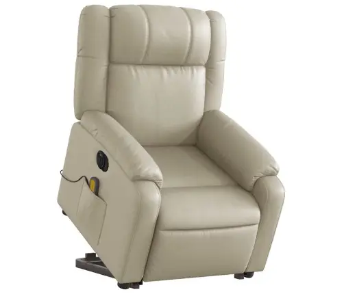 Elektrisks Masāžas Krēsls, Paceļams, Krēmkrāsas Mākslīgā Āda Vidaxl