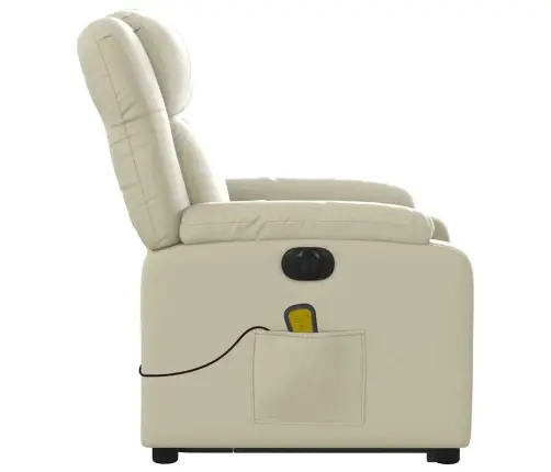 Elektrisks Masāžas Krēsls, Paceļams, Krēmkrāsas Mākslīgā Āda Vidaxl