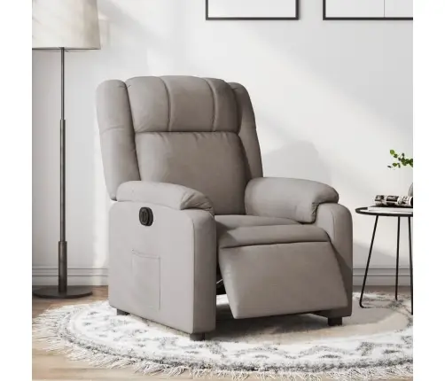 Elektrisks Atpūtas Krēsls, Atgāžams, Pelēkbrūns Audums Vidaxl