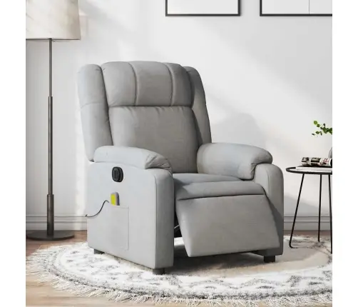 Elektrinis Masažinis Krėslas, Šviesiai Pilkas, Audinys