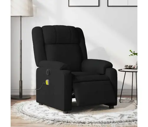 Elektrisks Masāžas Krēsls, Atgāžams, Melns Audums Vidaxl