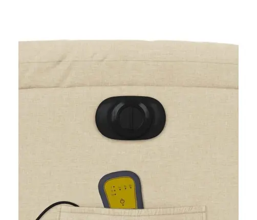 Elektrisks Masāžas Krēsls, Atgāžams, Krēmkrāsas Audums Vidaxl