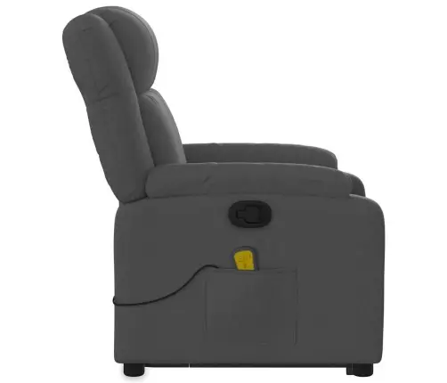 Masāžas Krēsls, Paceļams, Atgāžams, Tumši Pelēks Audums Vidaxl