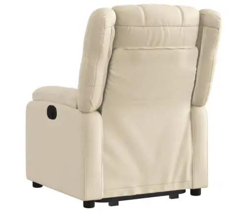 Elektrisks Atpūtas Krēsls, Paceļams/Atgāžams, Krēmkrāsas Audums Vidaxl