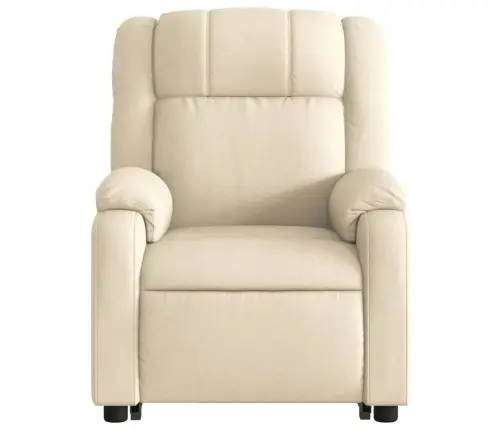 Elektrisks Atpūtas Krēsls, Paceļams/Atgāžams, Krēmkrāsas Audums Vidaxl