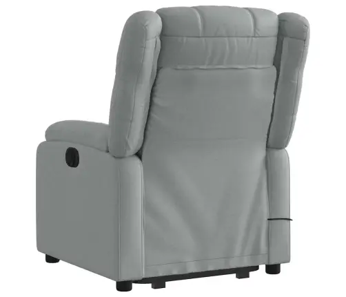 Elektrisks Masāžas Krēsls, Paceļams, Atgāžams, Pelēks Audums Vidaxl