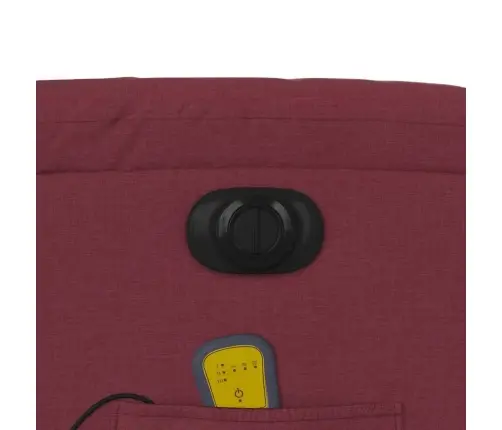 Elektrisks Masāžas Krēsls, Paceļams/Atgāžams, Vīnsarkans Audums Vidaxl