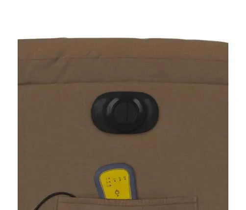 Elektrisks Masāžas Krēsls, Paceļams, Atgāžams, Brūns Audums Vidaxl