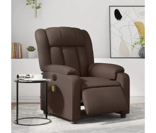 Elektrisks Masāžas Krēsls, Atgāžams, Brūna Mākslīgā Āda Vidaxl