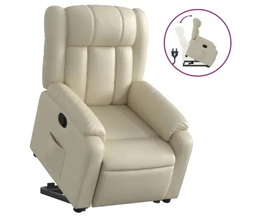 Paceļams Atpūtas Krēsls, Krēmkrāsas Mākslīgā Āda Vidaxl Paceļams Atpūtas Krēsls, Krēmkrāsas Mākslīgā Āda Vidaxl