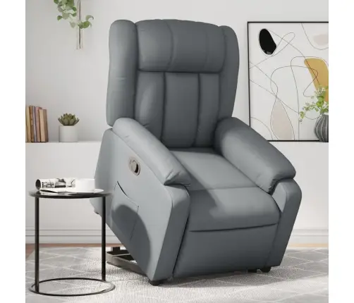 Atpūtas Krēsls, Paceļams, Atgāžams, Pelēka Mākslīgā Āda Vidaxl