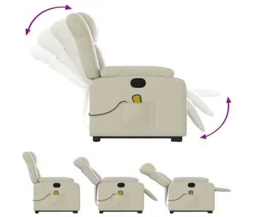 Püstitõusmist Toetav Massaažitool, Kreemjas, Kunstnahk