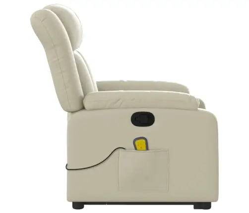 Püstitõusmist Toetav Massaažitool, Kreemjas, Kunstnahk