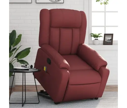 Masāžas Krēsls, Paceļams, Atgāžams, Vīnsarkana Mākslīgā Āda Vidaxl