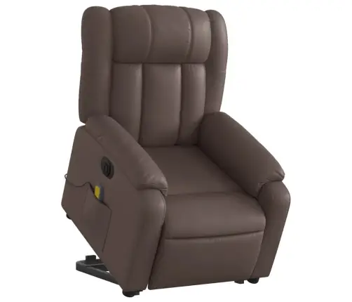 Elektrisks Masāžas Krēsls Paceļams/Atgāžams, Brūna Mākslīgā Āda Vidaxl