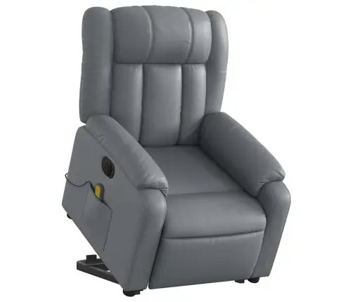 Elektriline Püstitõusmist Toetav Massaažitool, Hall, Kunstnahk