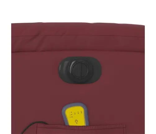 Elektrisks Masāžas Krēsls, Paceļams, Vīnsarkana Mākslīgā Āda Vidaxl